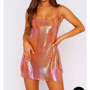 Sparkly coral party dress